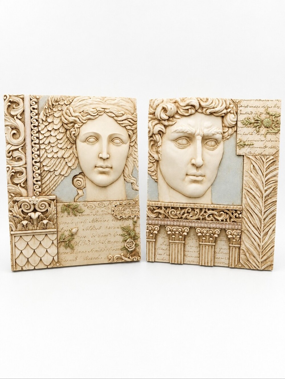 Vintage Wall Plaque Set - Classical Greco-Roman Relief Art (Set of 2)